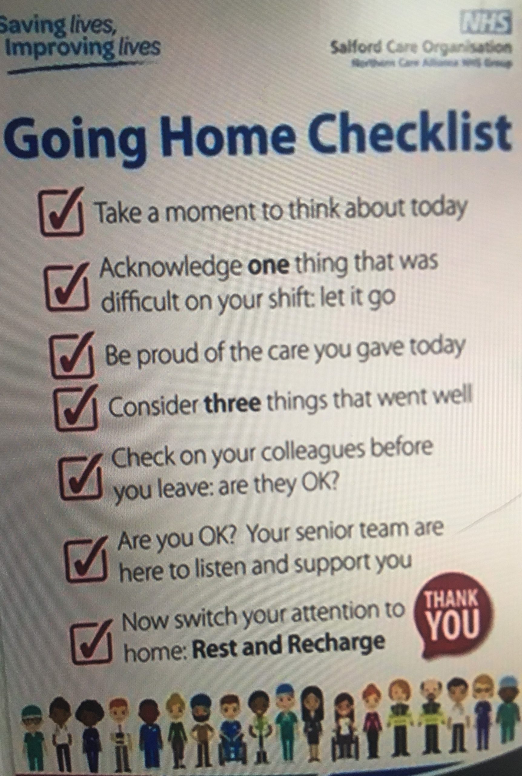 Going Home Checklist for Care Providers from NHS | Catalysis